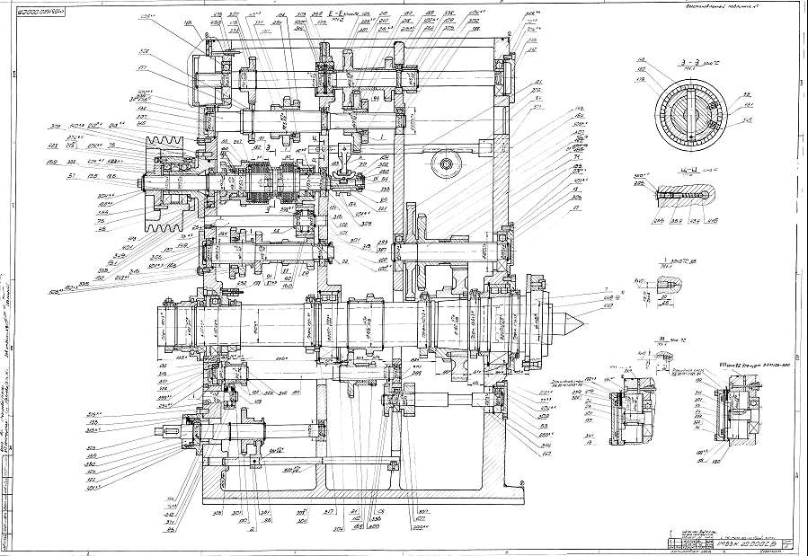 Коробка скоростей токарного станка чертеж